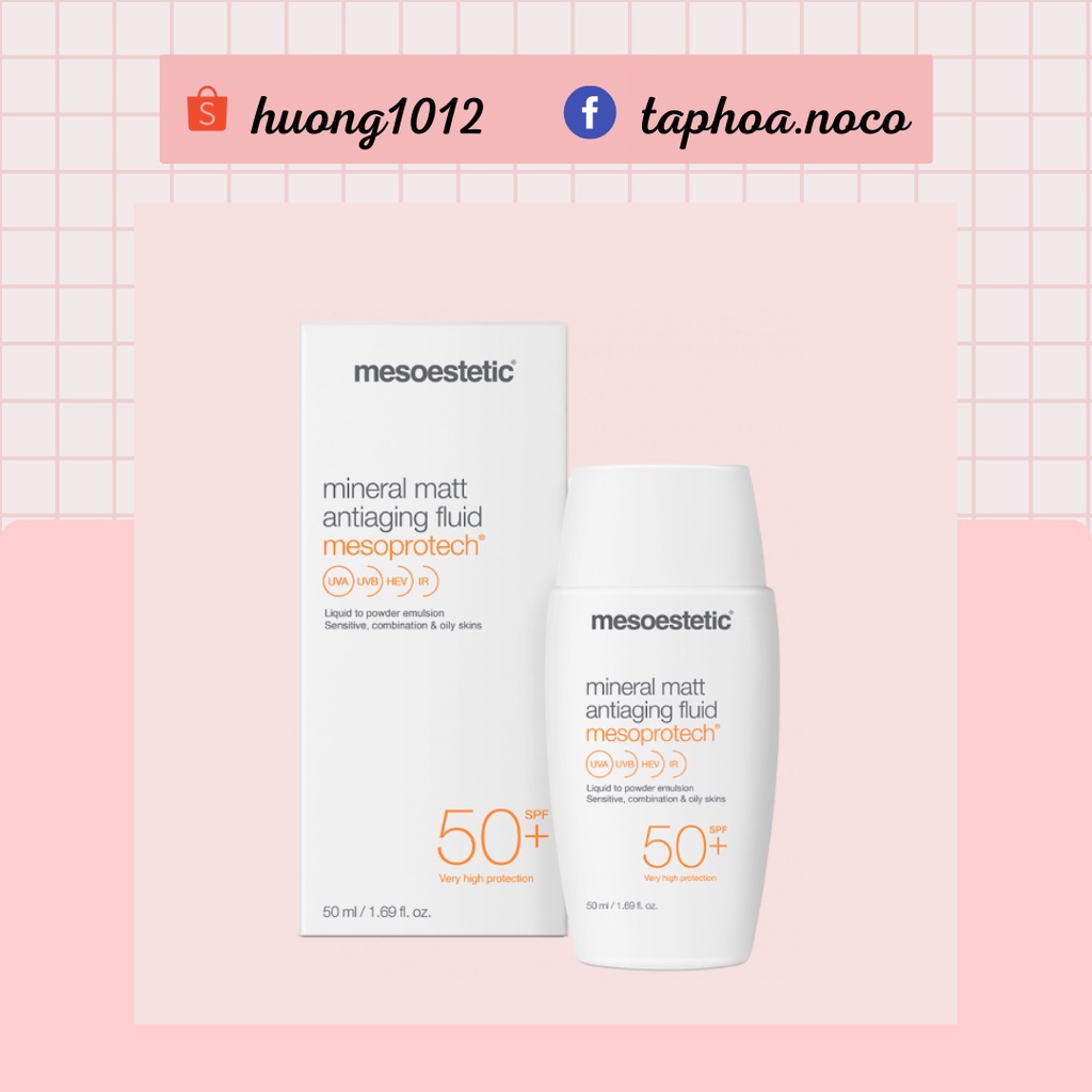 Kem Chống Nắng Mesoestetic Mineral Matt Antiaging Fluid