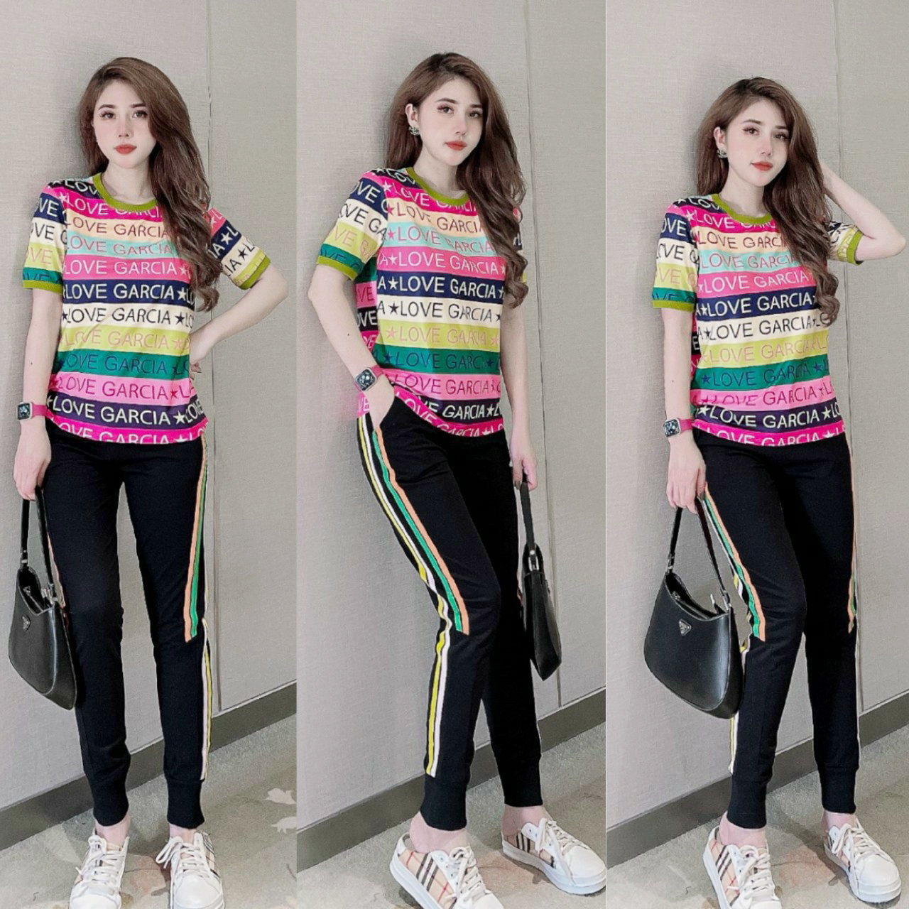 Bộ thun cotton thể thao sắc màu hiện đại (size 45kg đến 70kg)