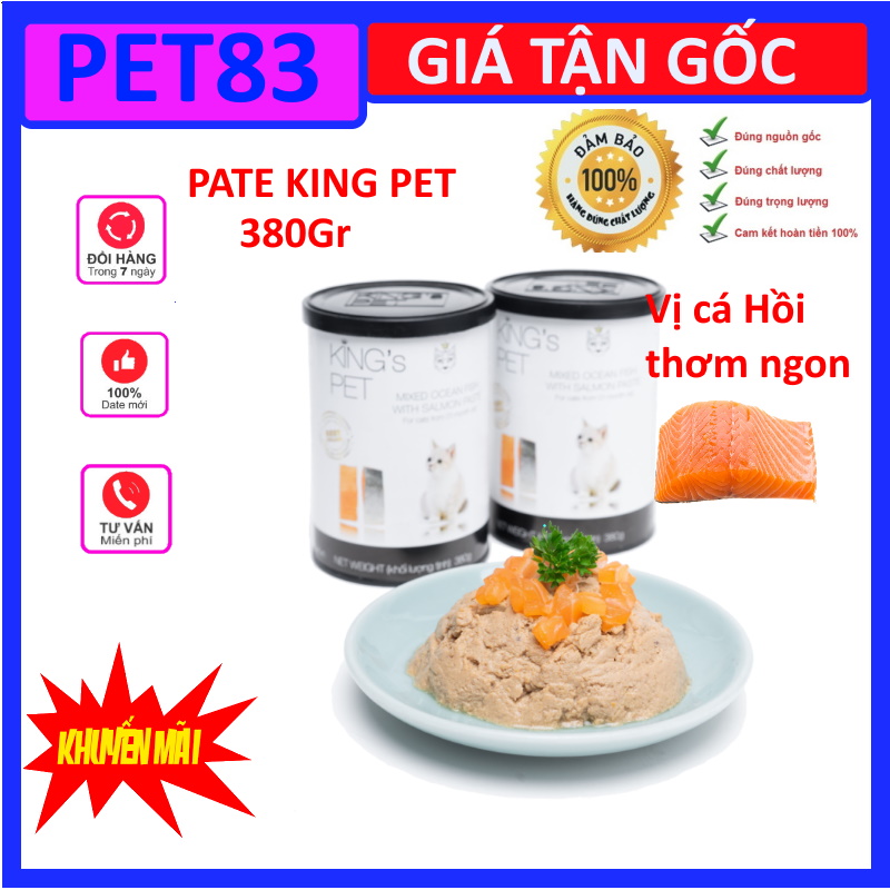 {Free Ship}  Pate cho chó mèo King Pet loN  380g The Pet, thức ăn ướt dinh dưỡng tăng cân cún mèo, Hõ trợ đường tiêu hóa, tiết niệu, mượt lông, tăng cân, tăng sức đề kháng Pet83