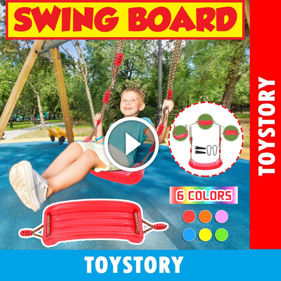 Xích đu nhựa dây thừng treo phụ kiện dây đeo móc treo cho bé trẻ em plastic swing seat with rope hook straps