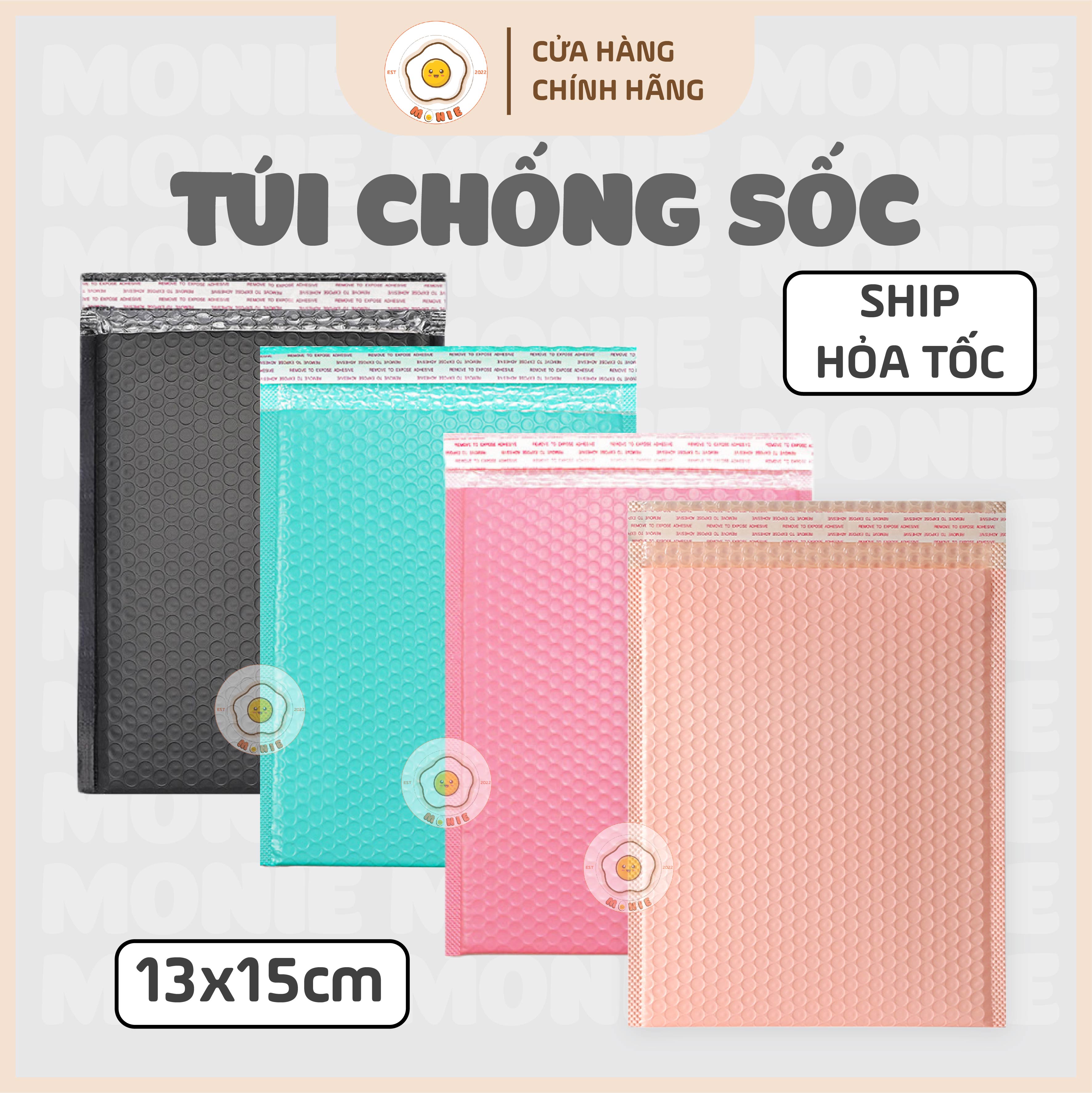 Túi bóng khí gói hàng bubble mailer size 13x15cm.