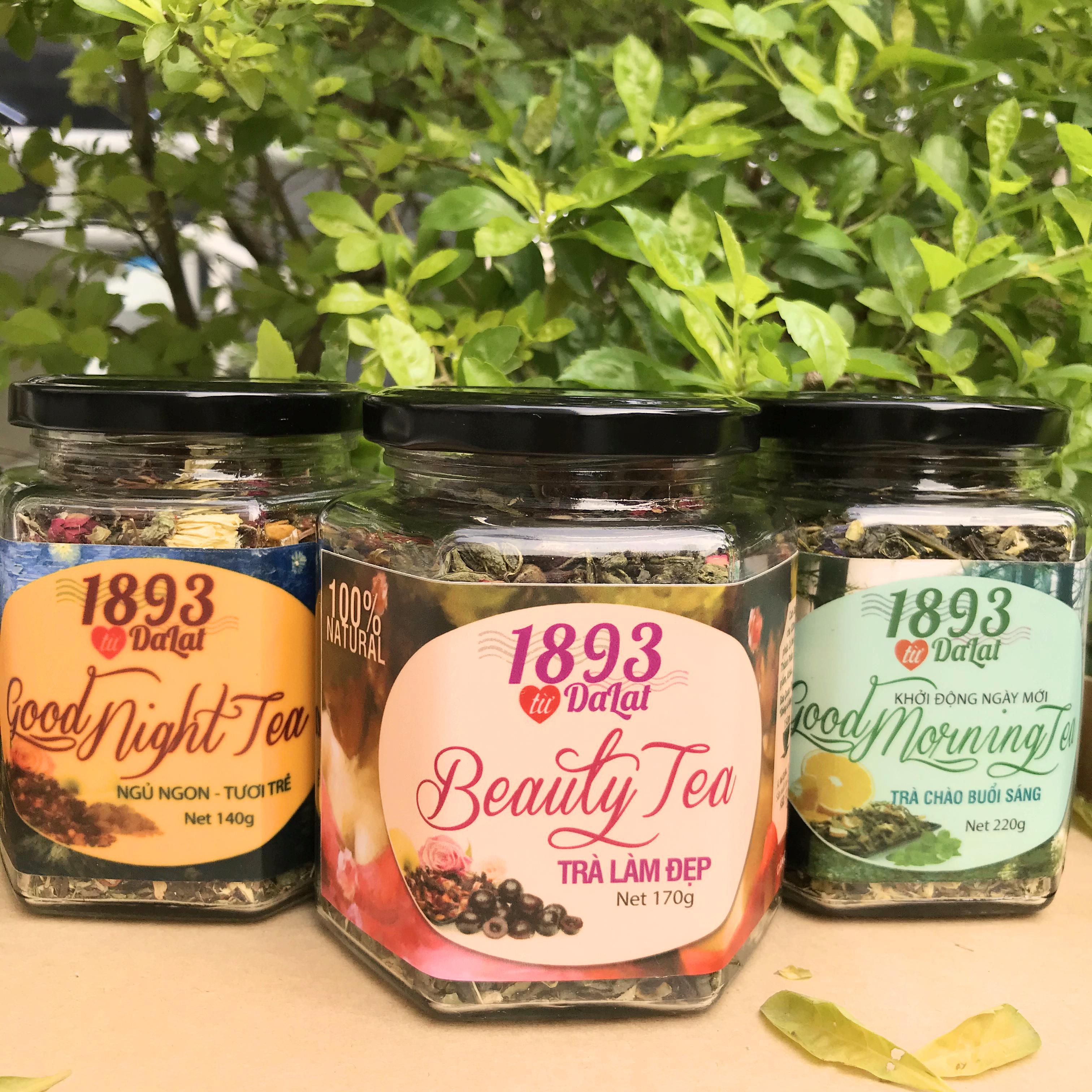 Trà chức năng phối trộn nhiều loại Trà Hoa Đà Lạt 1893 ngủ ngon, làm đẹp, dưỡng da, thư thán tinh thần Nahome