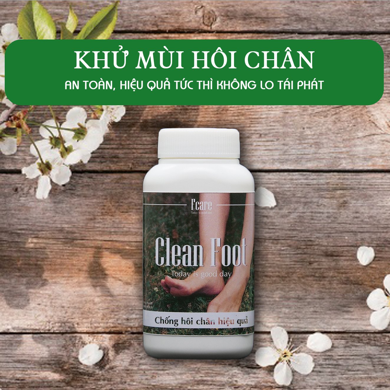 Bột Chống Hôi Chân, Hôi Nách Cao Cấp Clean Foot - Giảm Tiết Mồ Hôi Hiệu Quả Cho Cả Nam và Nữ