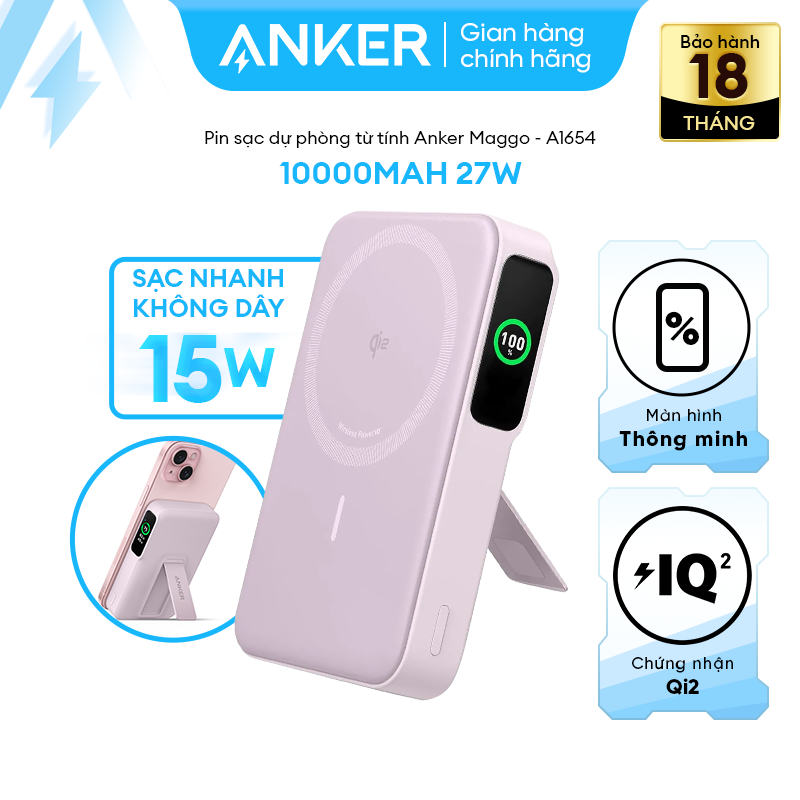 Pin sạc dự phòng từ tính Anker Maggo 10000mAh 27W - 1 cổng USB-C - A1654