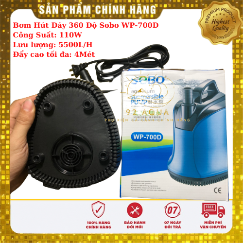 Bơm Hút Đáy 360 Độ Sobo WP-700D (110W - 5500L/H - 4M) - Bơm Chìm Hút Cặn Cho Bể Cá
