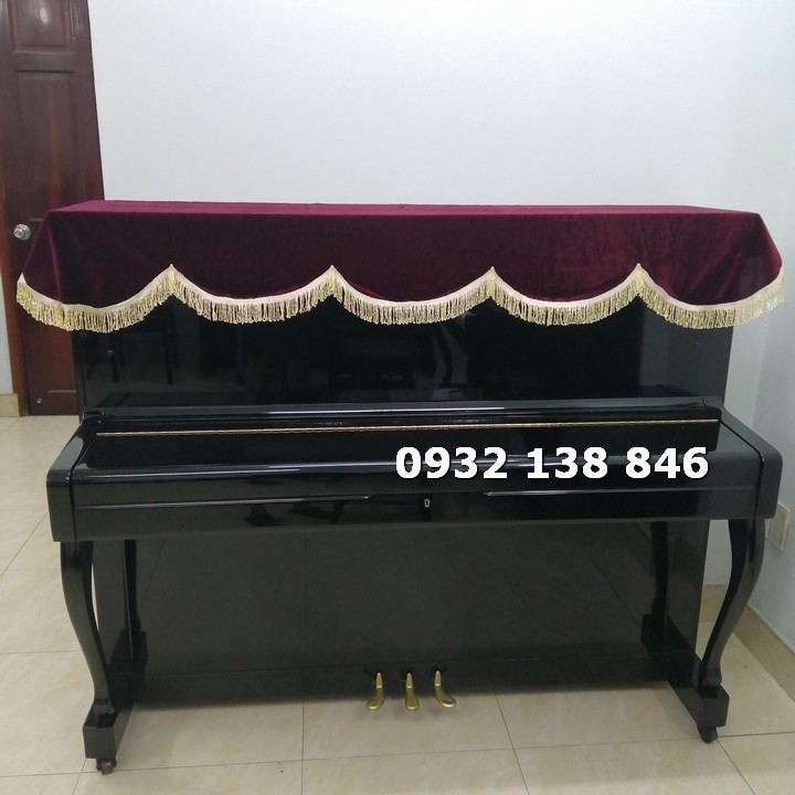 Khăn phủ đàn piano cơ nhung đỏ đô nhập khẩu cao cấp