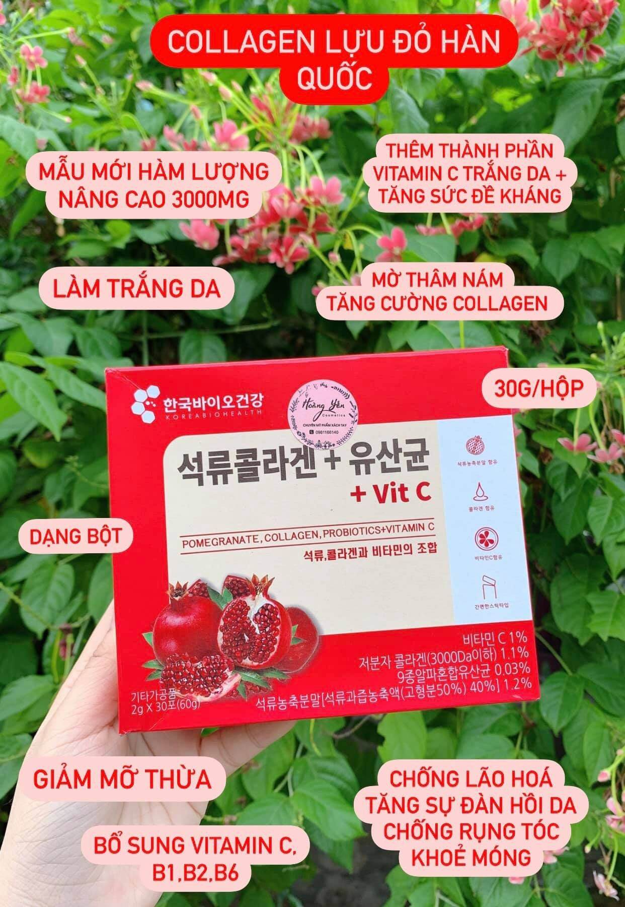 top Bột Collagen Lựu Đỏ Bio Cell Hàn Quốc 30 Gói