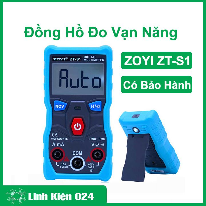 Đồng hồ đo điện đa năng Zoyi ZT-S1 tự động điều chỉnh thang và chế độ đo, hiển thị kỹ thuật số, bảo hành 03 tháng
