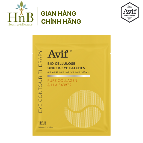 Mặt Nạ Giảm Quầng Thâm Mắt Avif Bio Cellulose Under-Eye Patches Pure Collagen & H.A Express