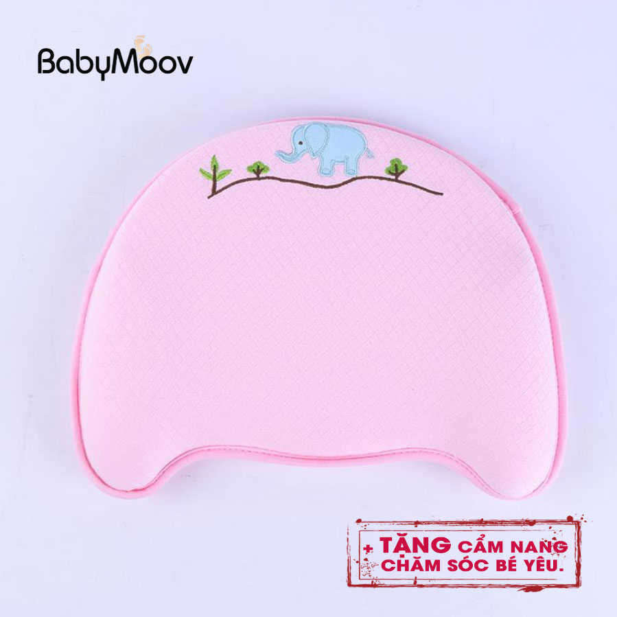 [HCM]Gối cao su non Babymoov Chính Hãng - Gối cao su non cho bé chống méo đầu bẹp đầu cho trẻ và ngăn ngừa cải thiện tình trạng bẹp đầu méo đầu nghẹo cổ còm lưng cho em bé trẻ sơ sinh - Màu Hồng