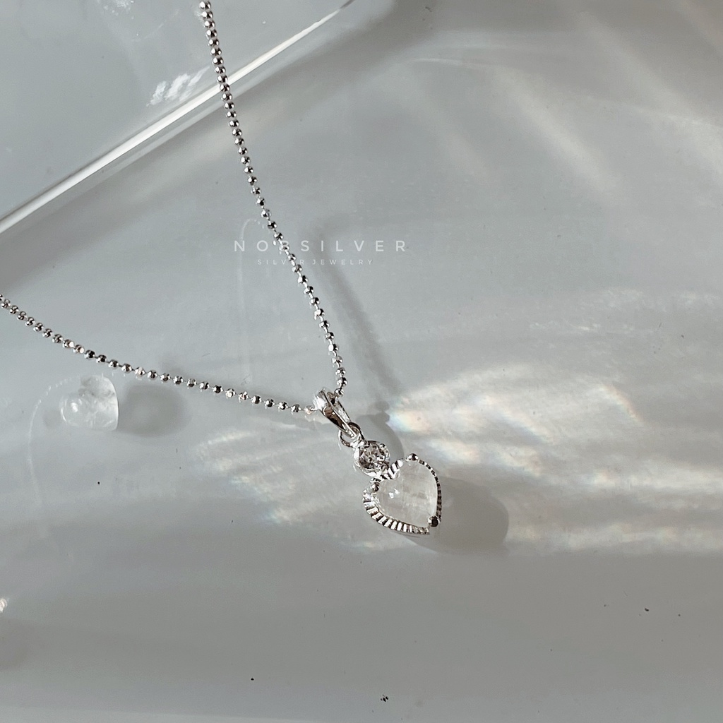 Dây chuyền bạc nữ đính đá mặt trăng - Trang sức bạc Nobsilver