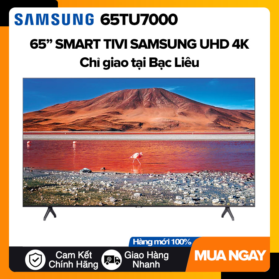 Smart tivi samsung 65 inch uhd 4k - model 65tu7000 crystal processor 4k, uhd dimming, auto motion plus, dvb-t2, tivi giá rẻ - bảo hành 2 năm