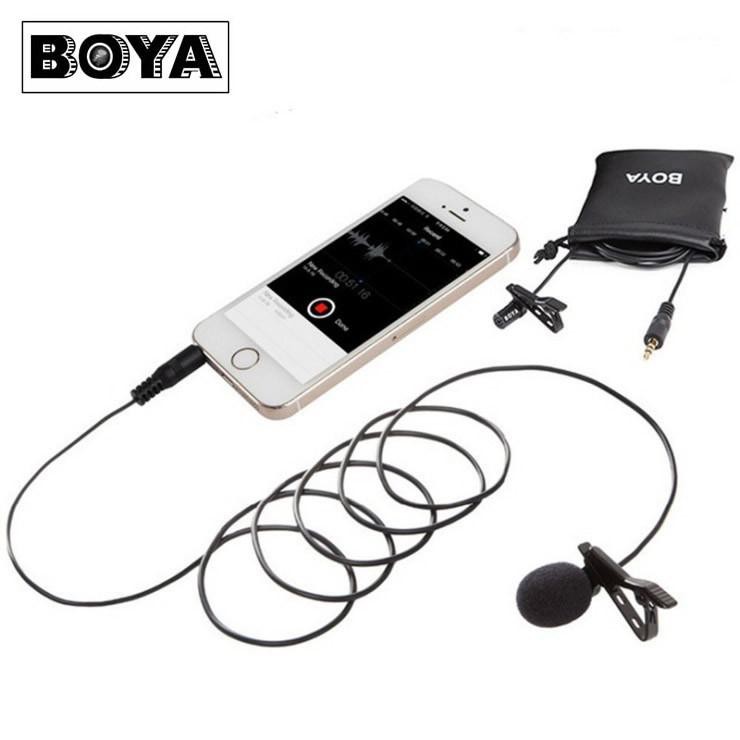 Mic thu âm gài áo boya by lm10+ cáp âm thanh nối dài 2m
