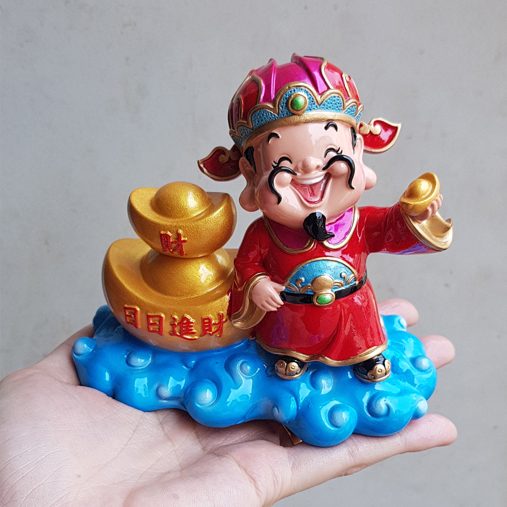 Tượng chibi Thần Tài 10cm - cầm thỏi vàng