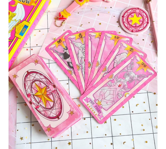 Bài Tarot Clow card (Hồng)/Cardcaptor Sakura/KINOMOTO SAKURA Size gốc- Tặng Đá Thanh Tẩy