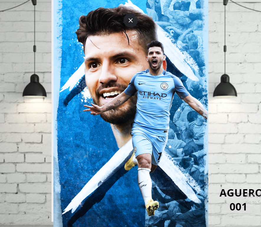 Decal Poster dán tường Aguero  cực đẹp dễ sử dụng - LiDO Sports