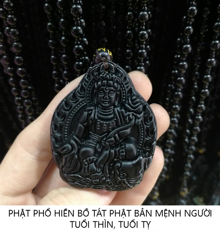 Dây chuyền vòng đeo cổ mặt phật Phổ Hiền Bồ Tát - Phật bản mệnh người tuổi thìn, tuổi tỵ và 12 tuổi bản mệnh tài lộc bình an may mắn sức khỏe
