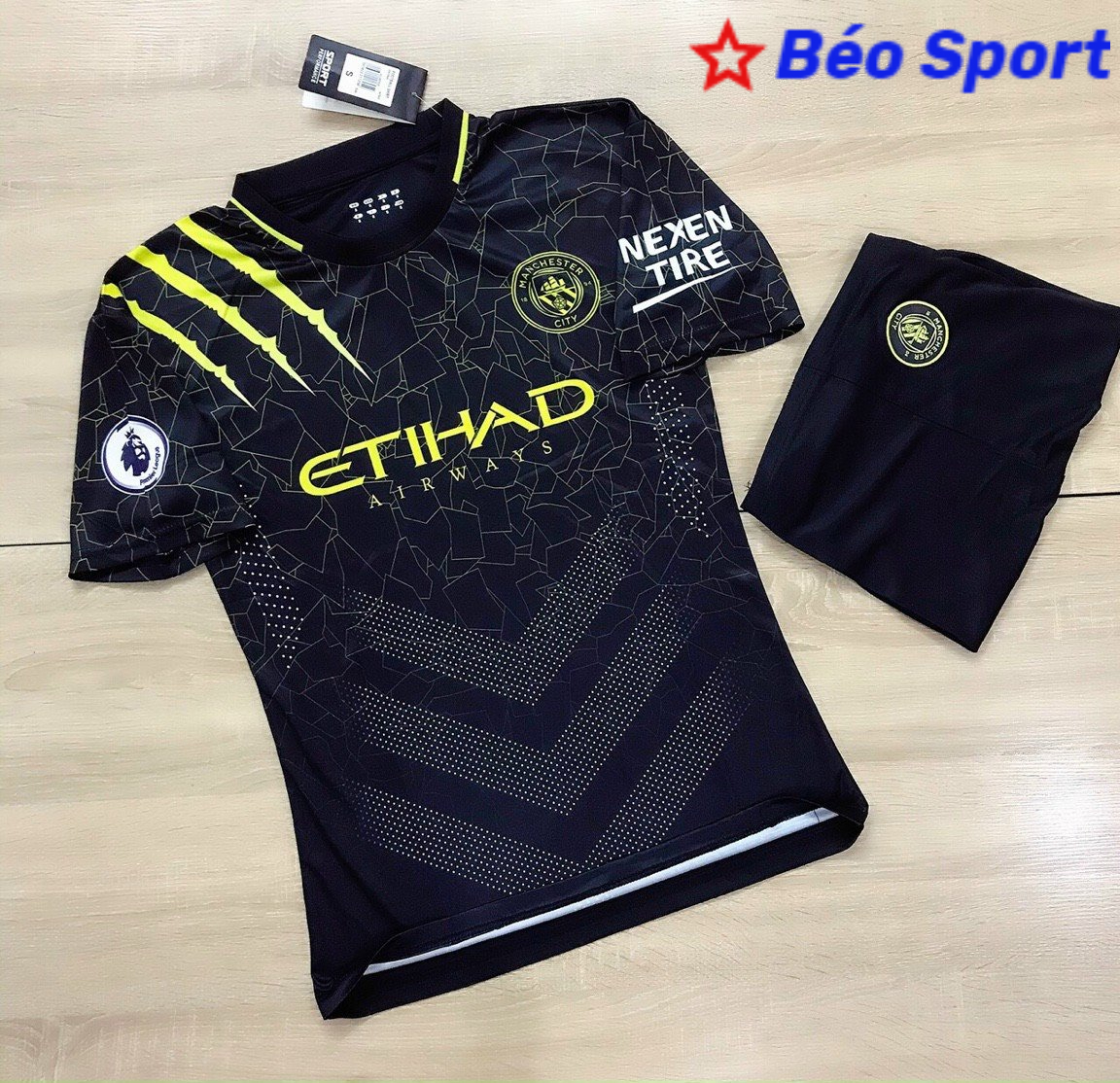 Áo bóng đá clb manchester city- đen-thun thái nhập khẩu