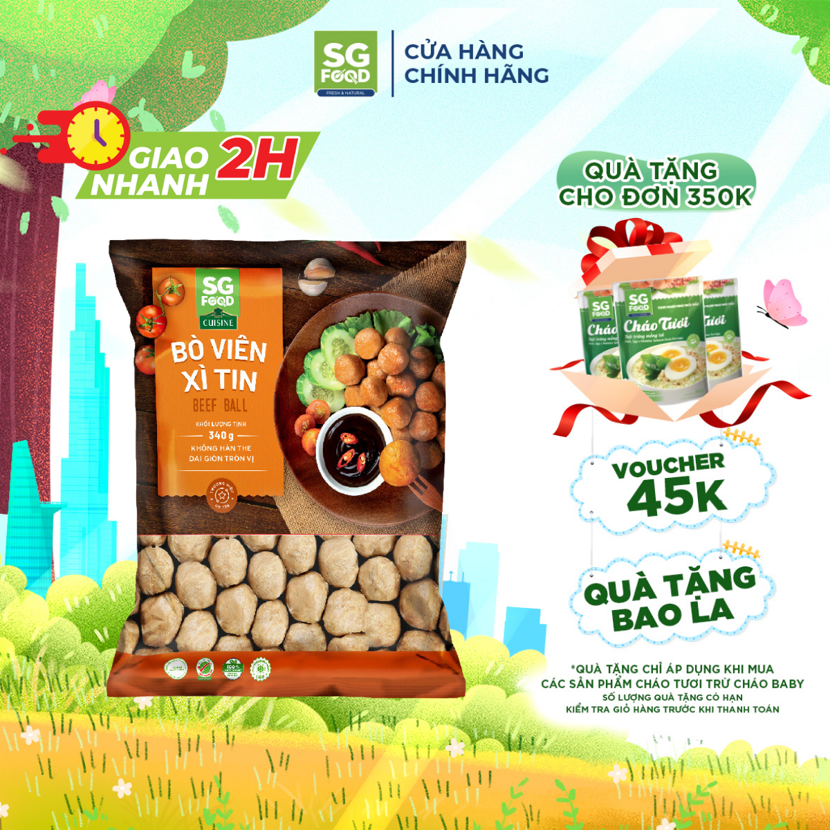 Bò viên xì tin sg food 340g