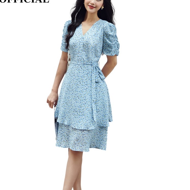 Đầm xòe 2 tầng cổ chéo d4007-21