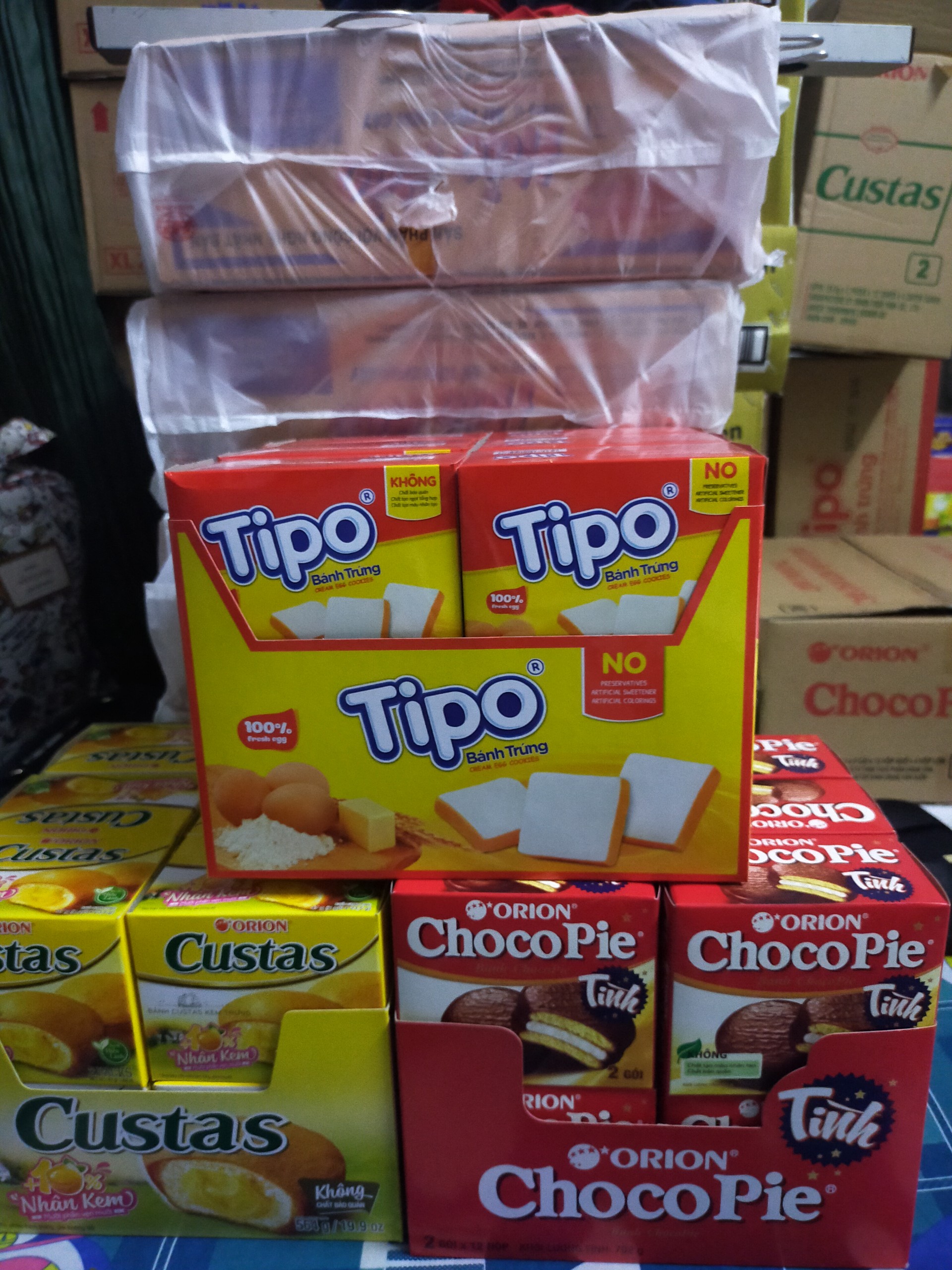 Làm bánh tháp bánh trứng tipo lốc 12 hộp