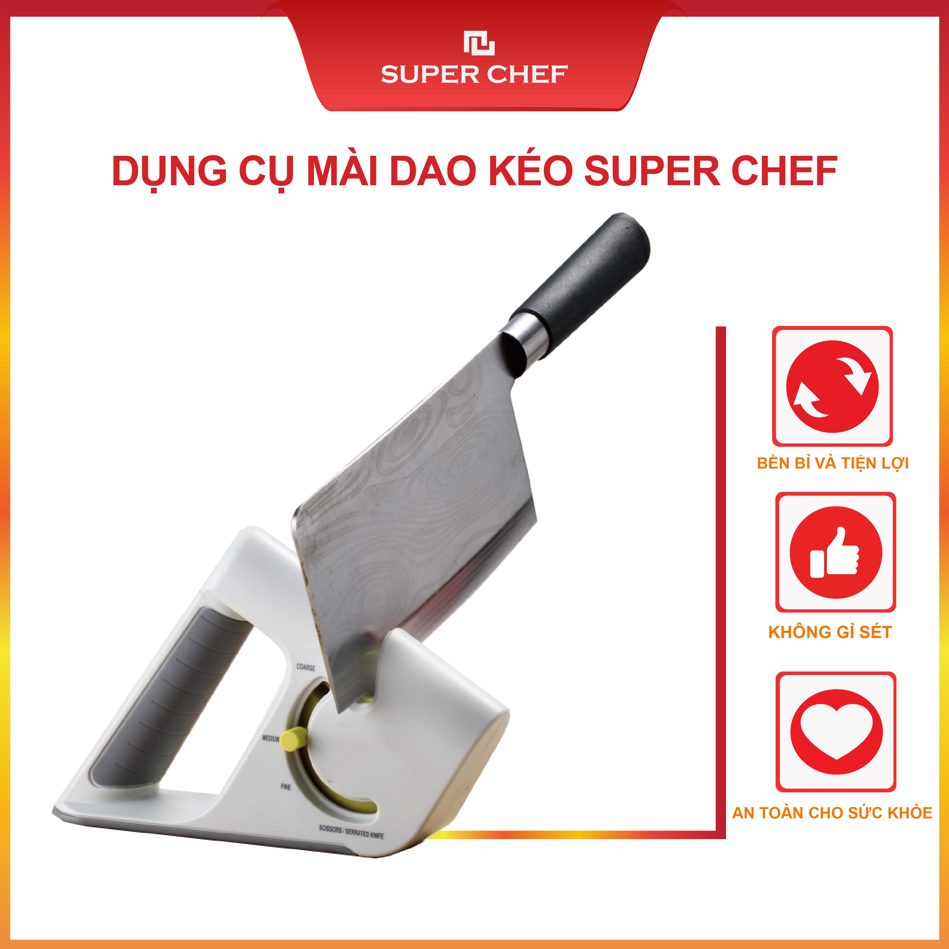 Dụng cụ mài dao kéo Super Chef tiện lợi