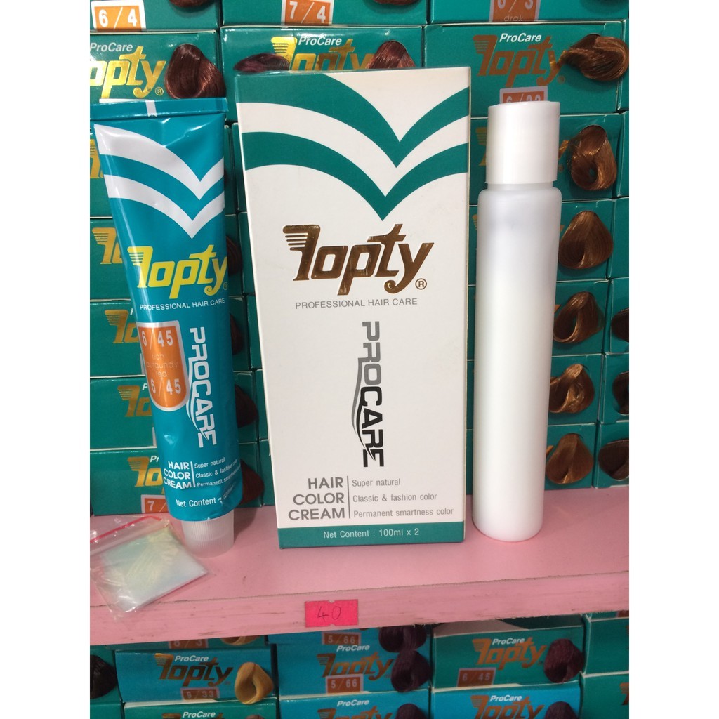 Sản phẩm nhuộm tóc Topty Thái Lan sẽ giúp bạn có mái tóc đẹp và bền màu, đem lại sự tự tin và phong cách mới cho bạn. Hãy xem hình ảnh liên quan đến Topty Thái Lan để khám phá và lựa chọn sản phẩm phù hợp với bạn.
