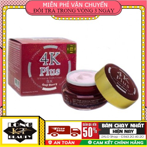 [Hàng Chính Hãng 100% Thái Lan 4K Plus 5X] KemDưỡng da trừ mụn 4K Plus  Đỏ 5X Goji Berry  Kem Face 4K Plus Đỏ Thái Lan