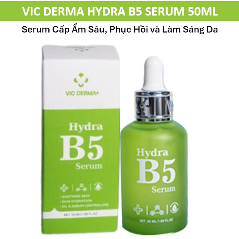 Serum cấp ẩm, phục hồi vic derma+ hydra b5 50ml