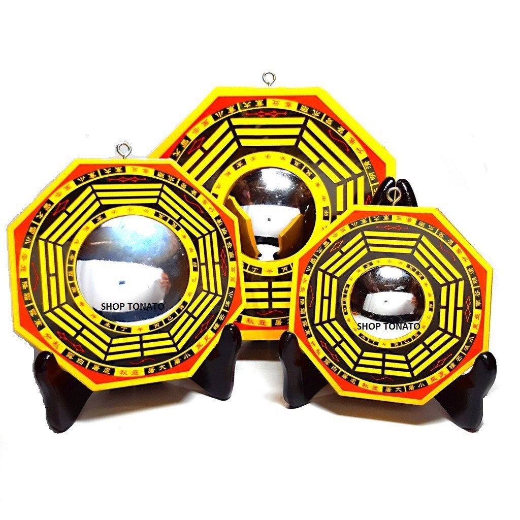 Gương bát quái phong thủy lồi gỗ đường kính 10cm,13cm,15cm,18cm,20cm