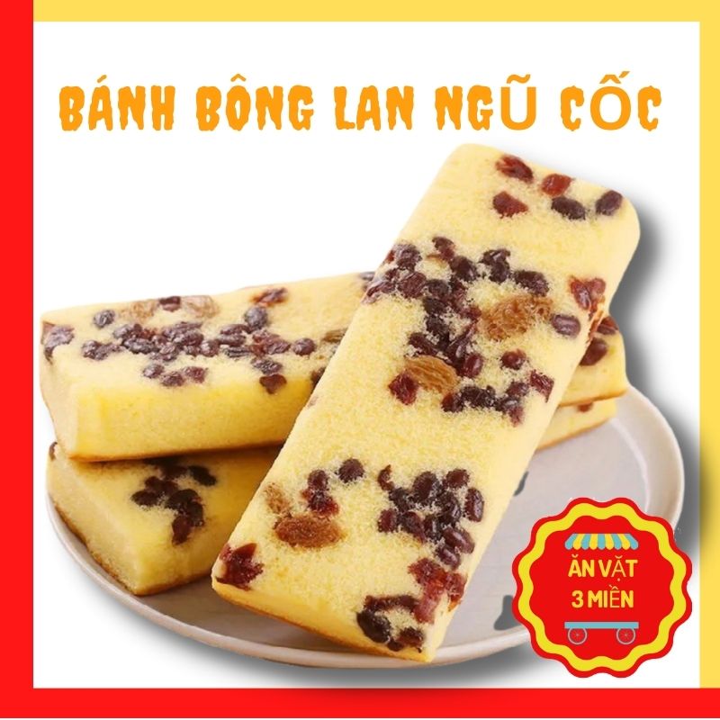 Bánh Bông Lan Ngũ Cốc, Bánh Ngọt Ngũ Cốc / Bánh bông lan mix vị ngũ cốc socola