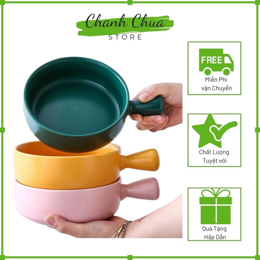 [FREE SHIP] Bát sứ có quai,  Bát sứ tay cầm ,dùng cho cả  lò vi sóng, trang trí cho bàn ăn cao cấp Chanh Chua Store CCS03