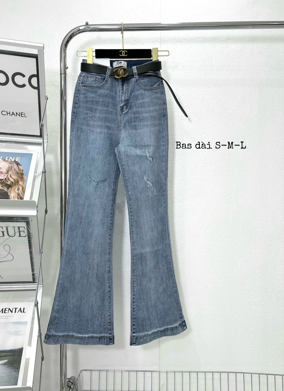 HCM. Quần jean ống loe.quần bò cạp cao ống loe co dãn nhẹ mặc tôn dáng,hàng chuẩn chất dày dặn co giãn tốt