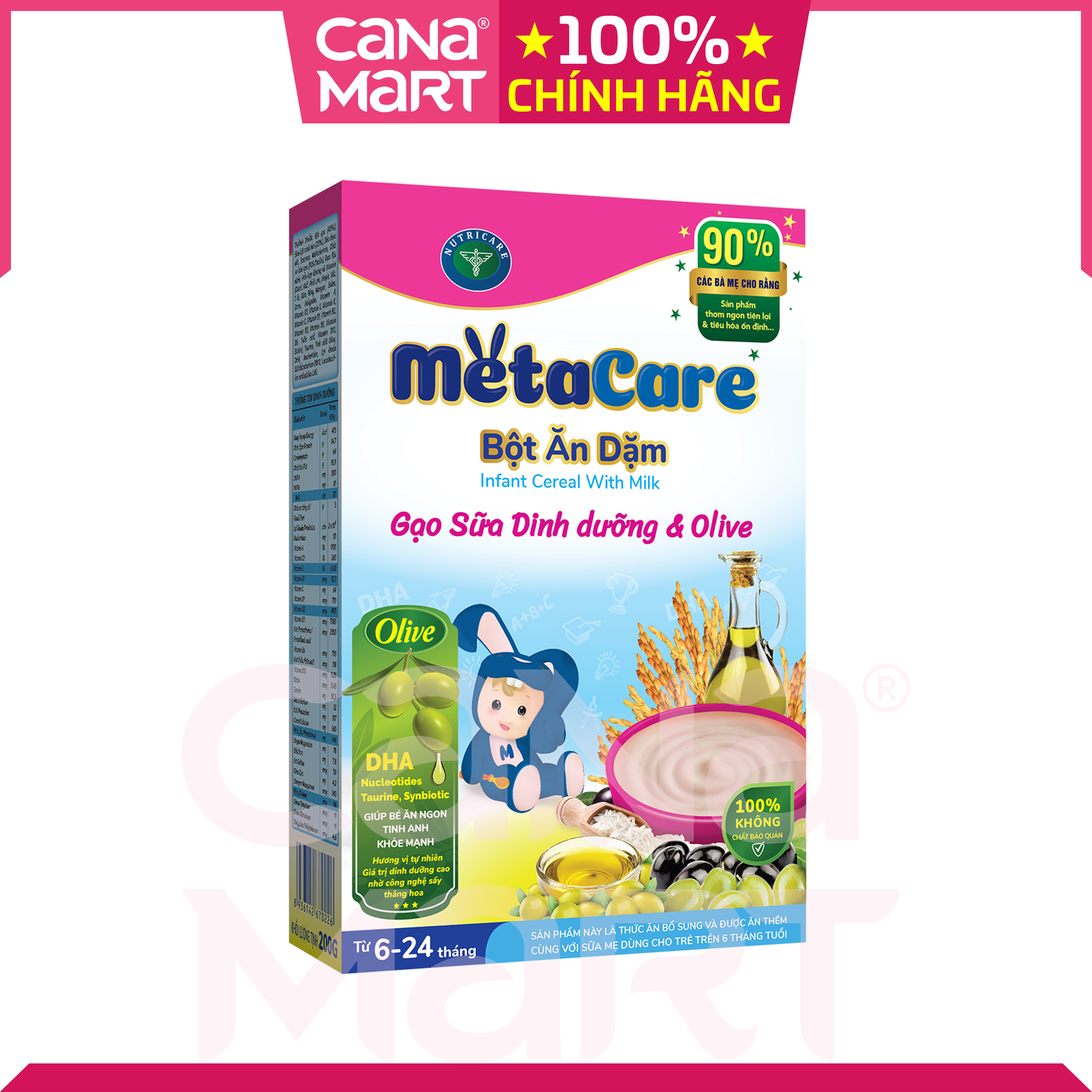 Bột ăn dặm Metacare Gạo sữa dinh dưỡng & olive