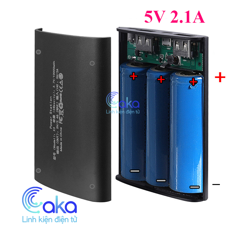 Box sạc pin dự phòng 3 Pin 18650 2.5A chưa có pin