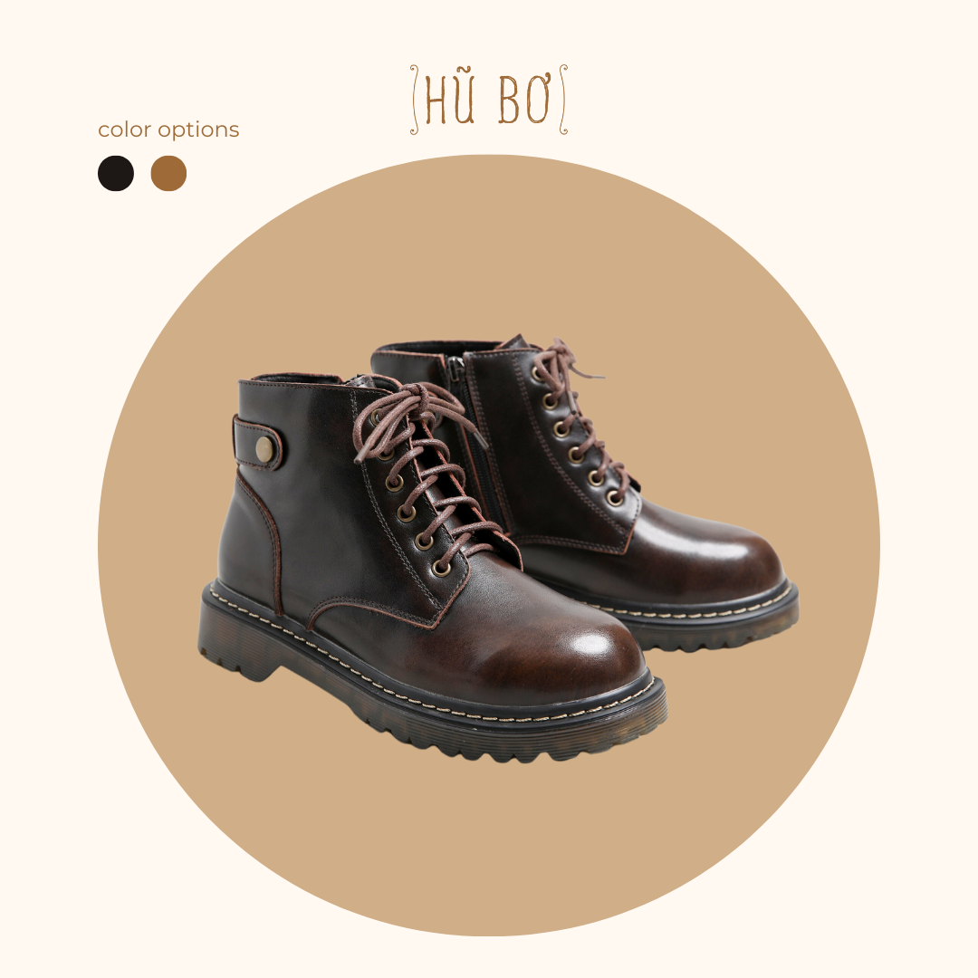 KAI boots - Boots da bò nữ phong cách vintage, retro