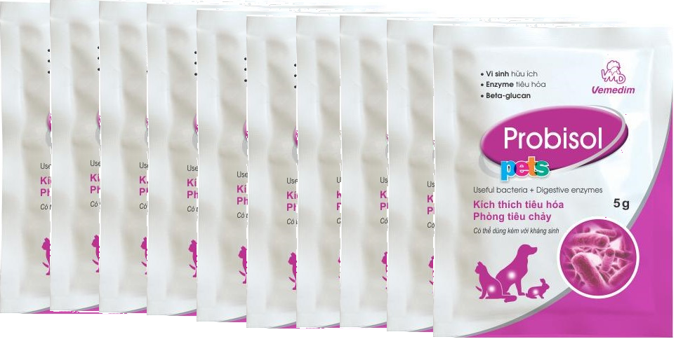 [Giảm sốc] Set 10 gói 5g men tiêu hóa, PROBISOL PETS. Men tiêu hóa, chống tiêu chảy, tăng đề kháng chó, mèo, thỏ, chim, bồ câu, gà đá, chuột lang, hamster. Avet Shop