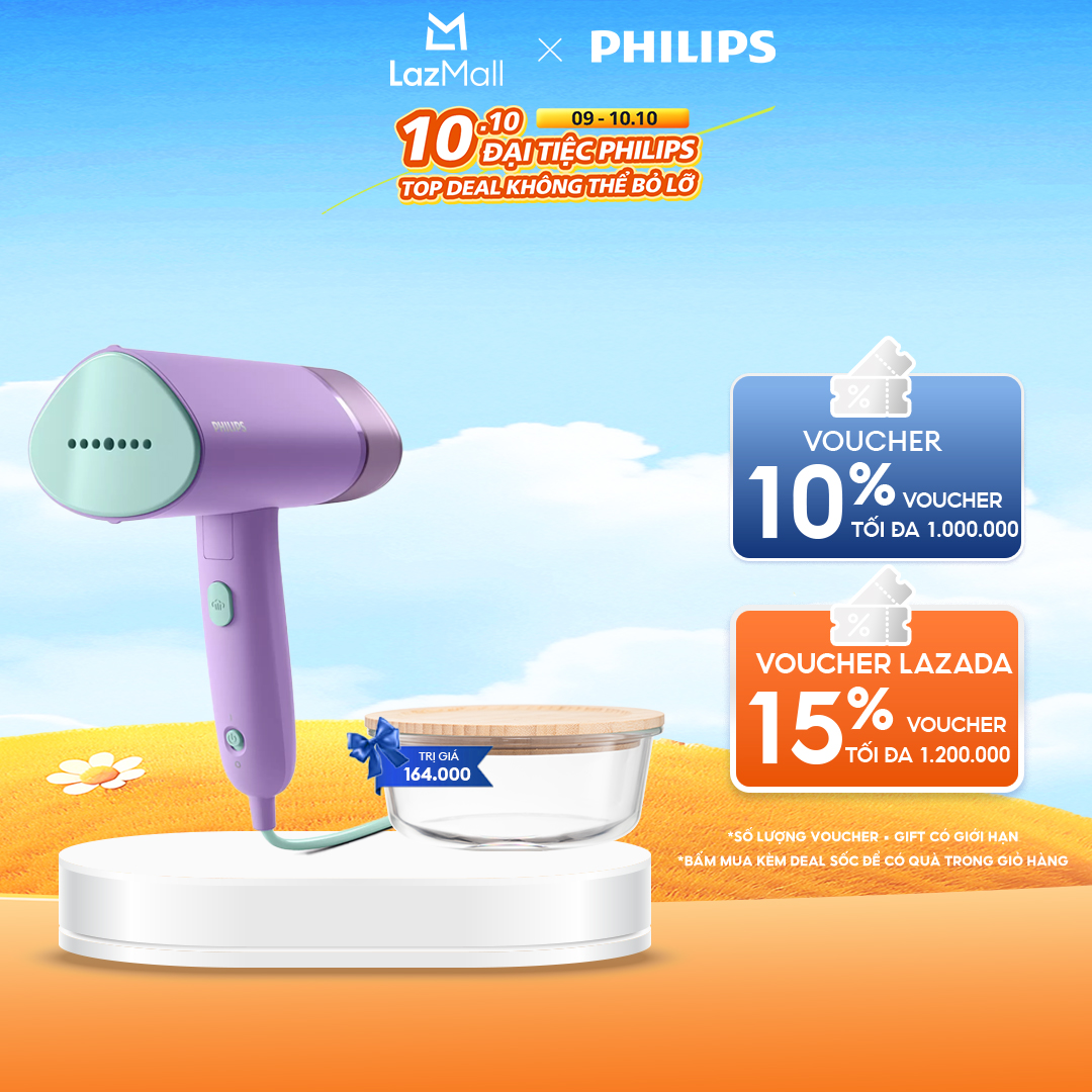 Bàn Ủi Hơi Nước Cầm Tay Philips STH3010/30 - Hàng Phân Phối Chính Hãng