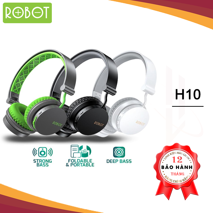 Tai nghe chụp tai bluetooth robot spirit h10 chất âm dsp hỗ trợ kết nối cổng aux - hàng chính hãng