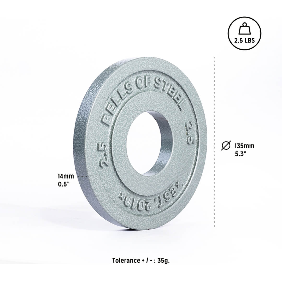 Một cặp tạ đĩa /tạ tấm/ tạ miếng (đã gia công bề mặt)hiệu Bells of Steel Canada chính hãng chuẩn olympic 2.5LB. High Quality Weight Plate  Bells of Steel 2.5LB with An Awesome Design