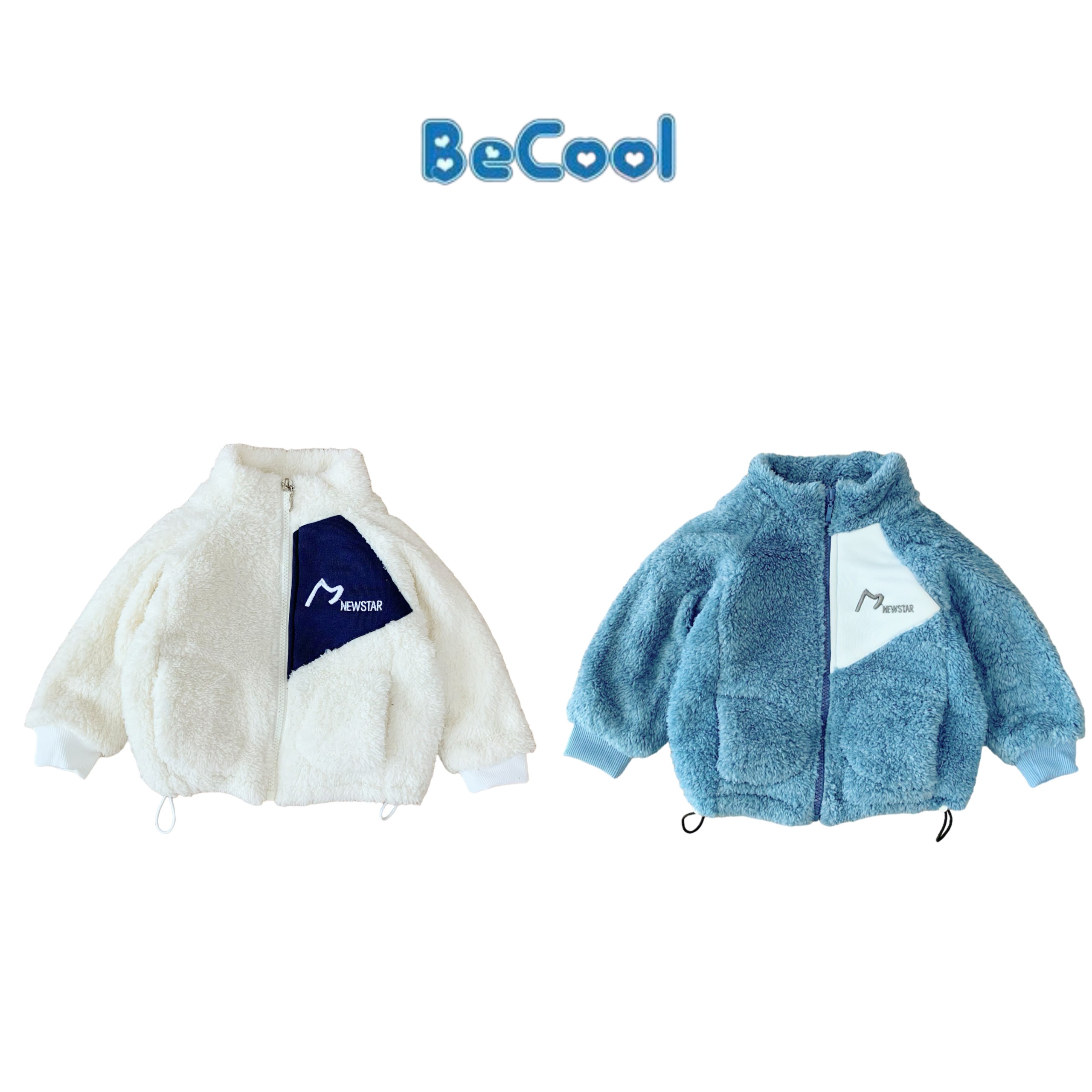 Áo khoác lông cừu phối ngực becool, áo khóa lông cừu siêu ấm cho bé size từ 6 - 25kg