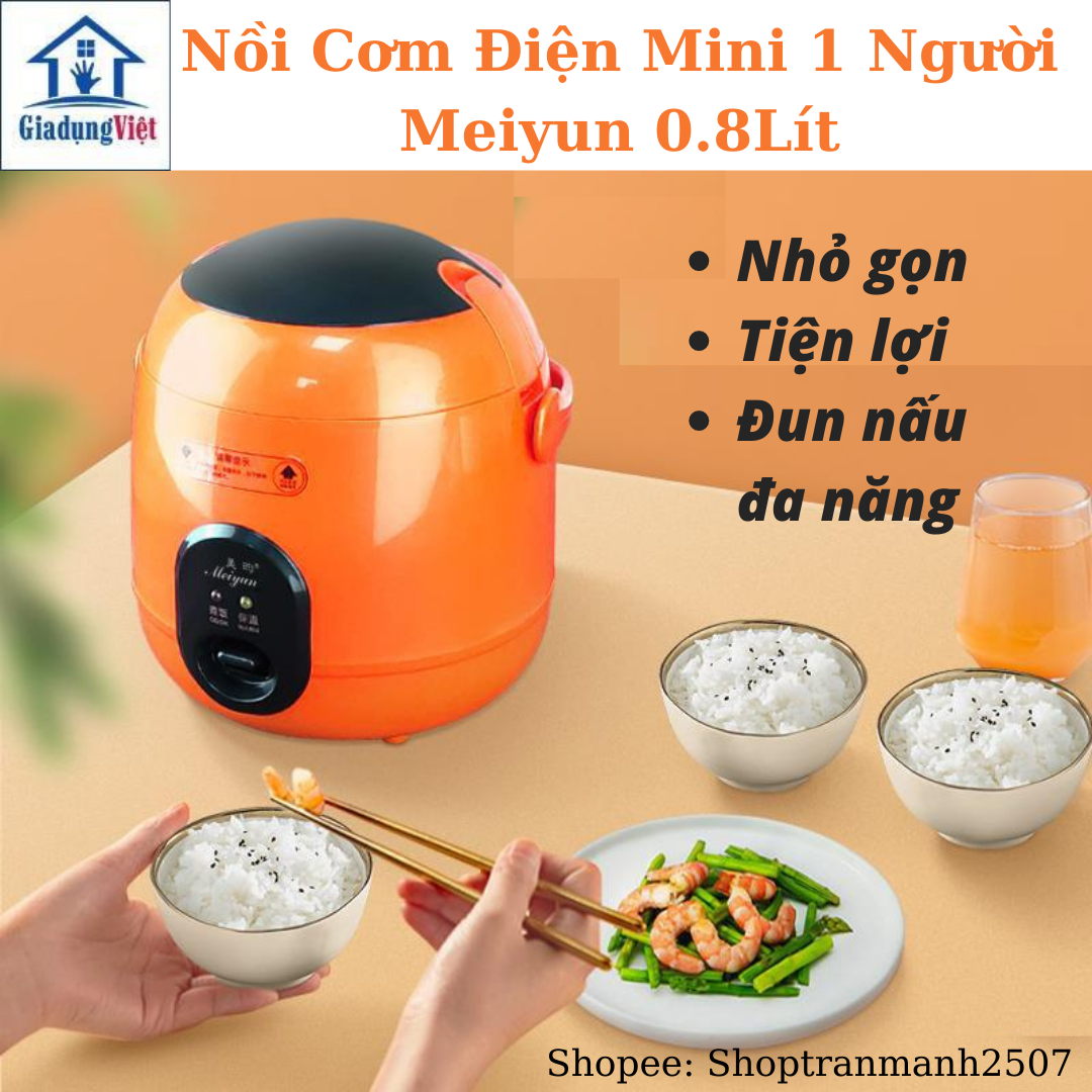 Nồi cơm điện mini đa năng meiyun a4 dành cho 1 người sử dụng