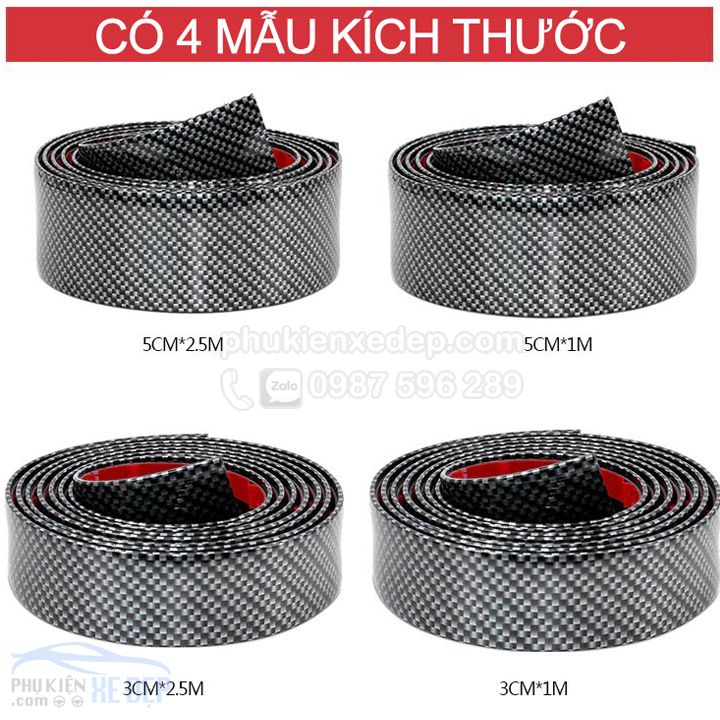 Nẹp Carbon 5D Chống Va Đập Cốp Xe, Nẹp Bước Chân