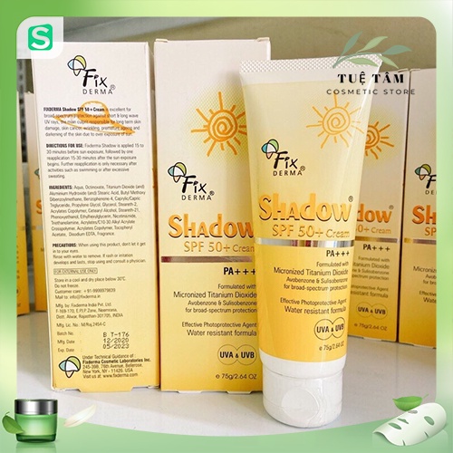 Kem chống nắng fixderma shadow fixderma shadow spf 50+ pa+++ 75g