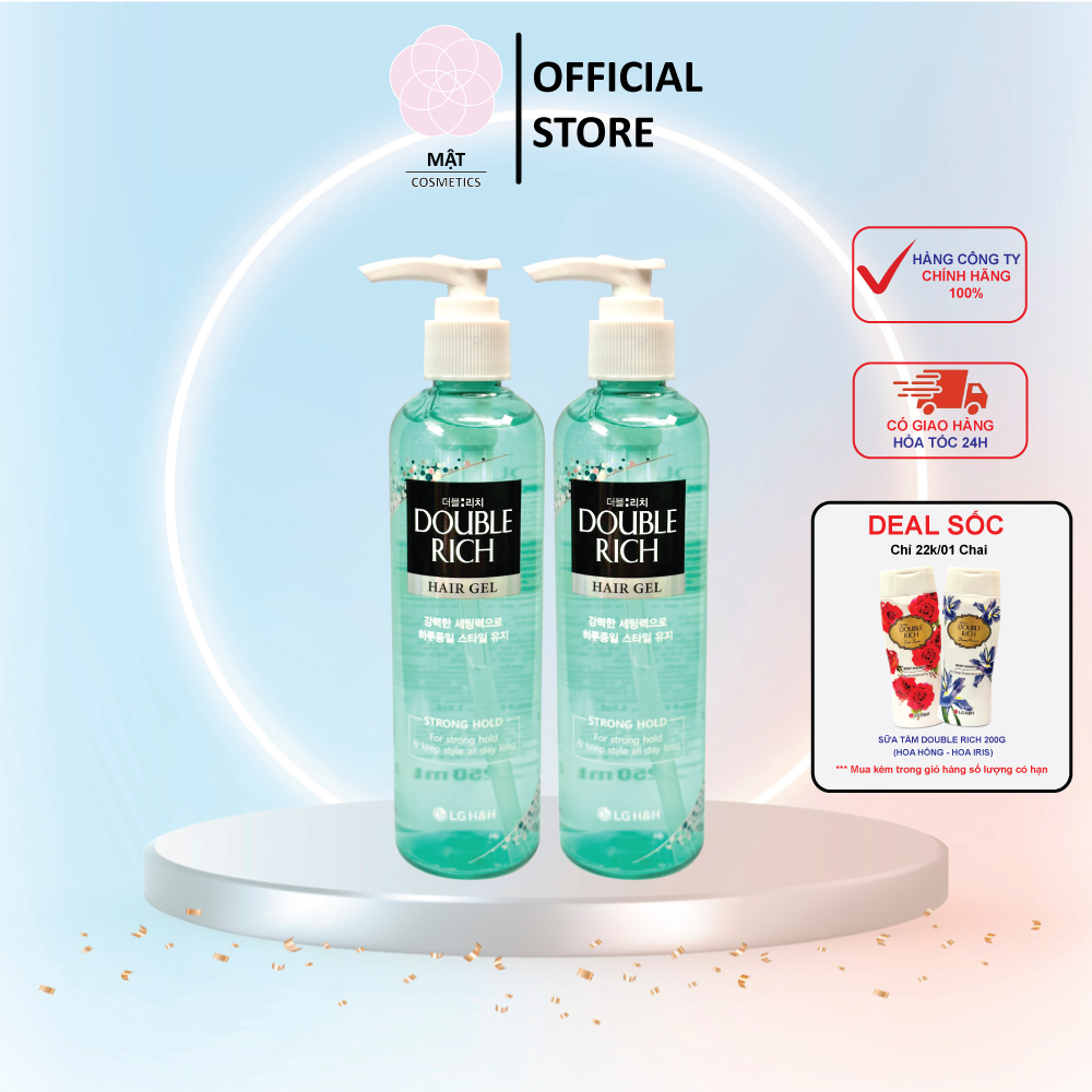 Combo 2 chai Gel vuốt tóc Double Rich tạo kiểu và giữ nếp tóc mạnh 250ml