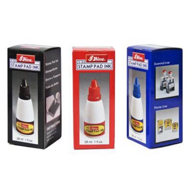 Mực dấu Shiny 28ml, mực dấu đỏ, mực dấu xanh, mực dấu đen