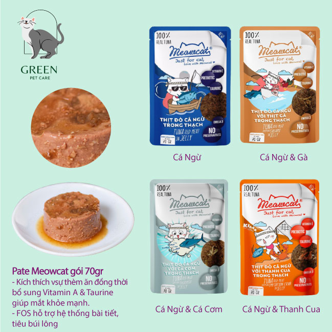 Pate Meowcat cho mèo đủ vị gói 70gr