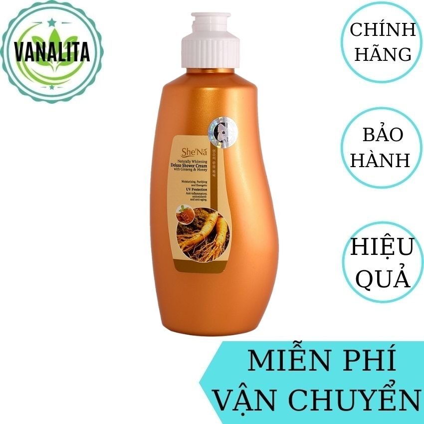[FreeShip] Sữa Tắm Trắng Da She'na 1200ml Malaysia VANALITA giúp cung cấp dưỡng chất cấp ẩm cho da, làn da mịn màng, trắng sáng (Nhân Sâm Và Mật Ong)