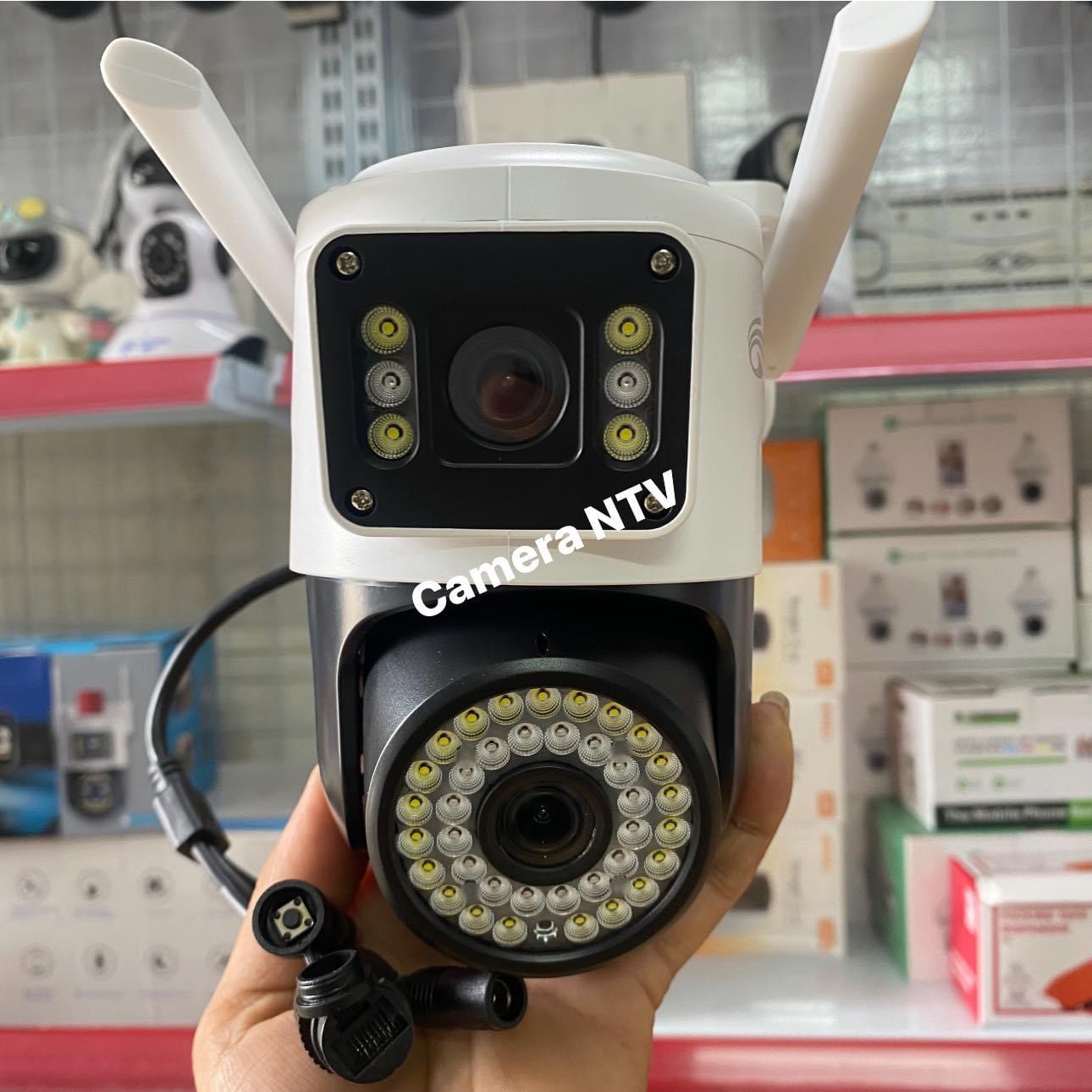 (Tặng hộp Kỹ Thuật khi mua cam thẻ) Camera Wifi Yoosee Q42D 2 Mắt - Xem 2 Màn Hình Cùng Lúc - Độ Phân Giải FHD - Xoay 360 Độ - Xem Đêm Có Màu - Hỗ Trợ Đàm Thoại 2 Chiều