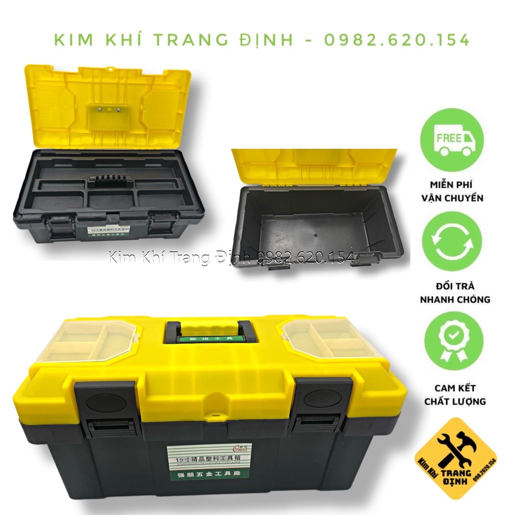 Hộp nhựa đựng công cụ 19 inch OHAI 450x230x200mm - Thùng khay đồ nghề đựng dụng cụ linh kiện ốc vít tháo lắp